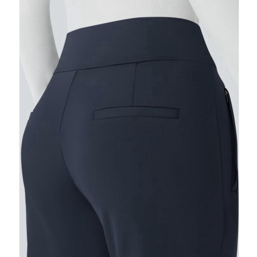 Halara FlexDayStretch Mid Rise Side Zipper Pocket Work Flare Pants med petite - Picture 7 of 8